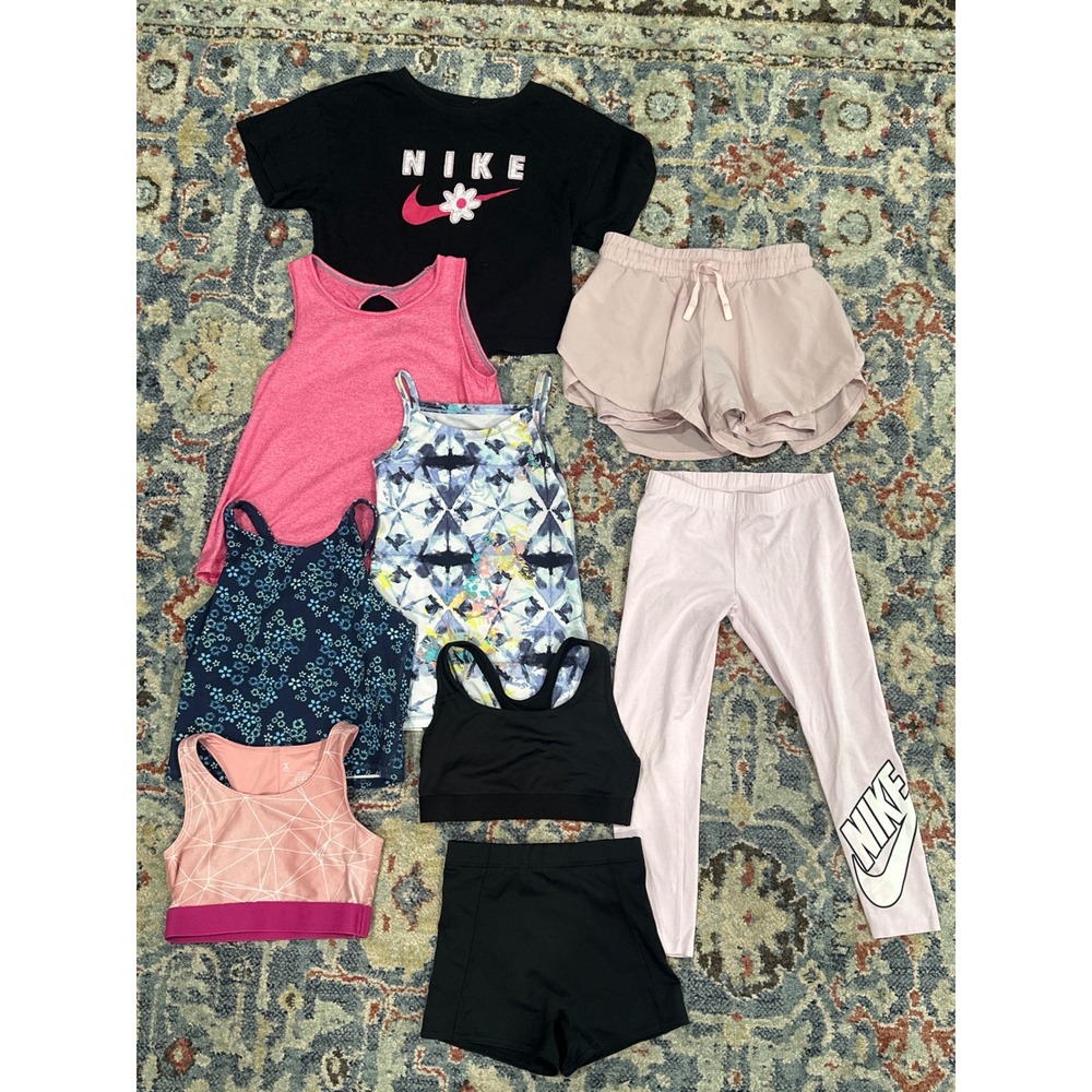 Nike Ivivva All in Motion Girls Size 6 Activewear Bundle Pink Black EUC